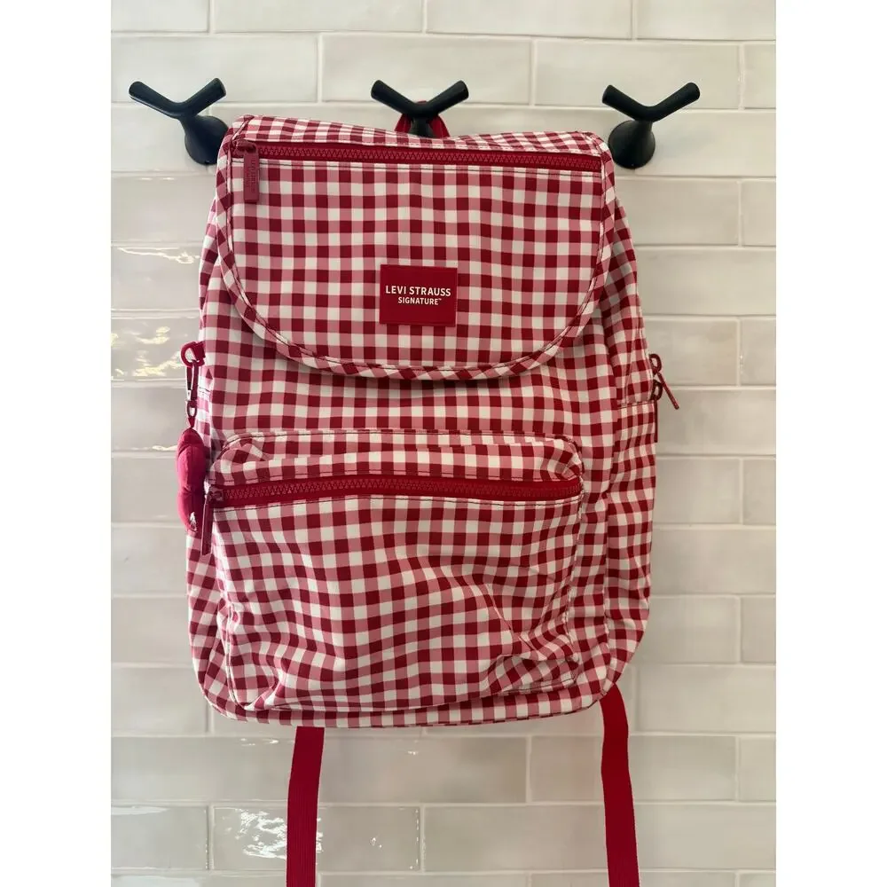 Levi Strauss Signature Red Gingham Rucksack Backpack